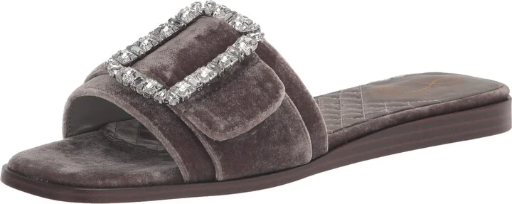 Sam Edelman Women's Inez 2 Flat Sandal Light Grey 7.5 Medium