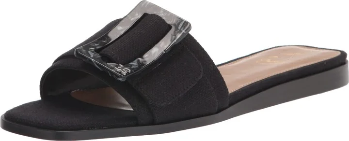 Sam Edelman Women's Inez Flat Sandal Black 5.5 Medium