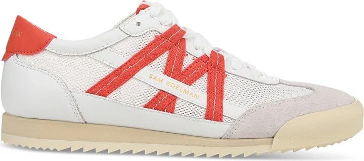 Sam Edelman Women's Irma Lace-Up Sneakers - White, Persimmon - Image 2