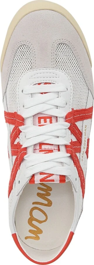 Sam Edelman Women's Irma Lace-Up Sneakers - White, Persimmon - Image 4