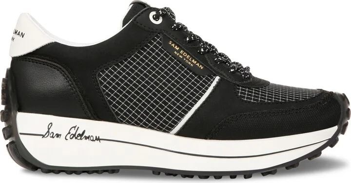 Sam Edelman Women's Jayce Lace-Up Sneakers - Black/White - Image 2