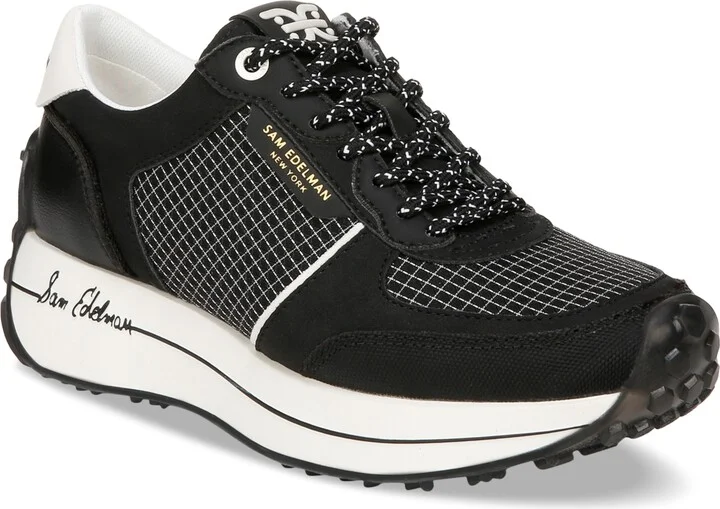 Sam Edelman Women's Jayce Lace-Up Sneakers - Black/White