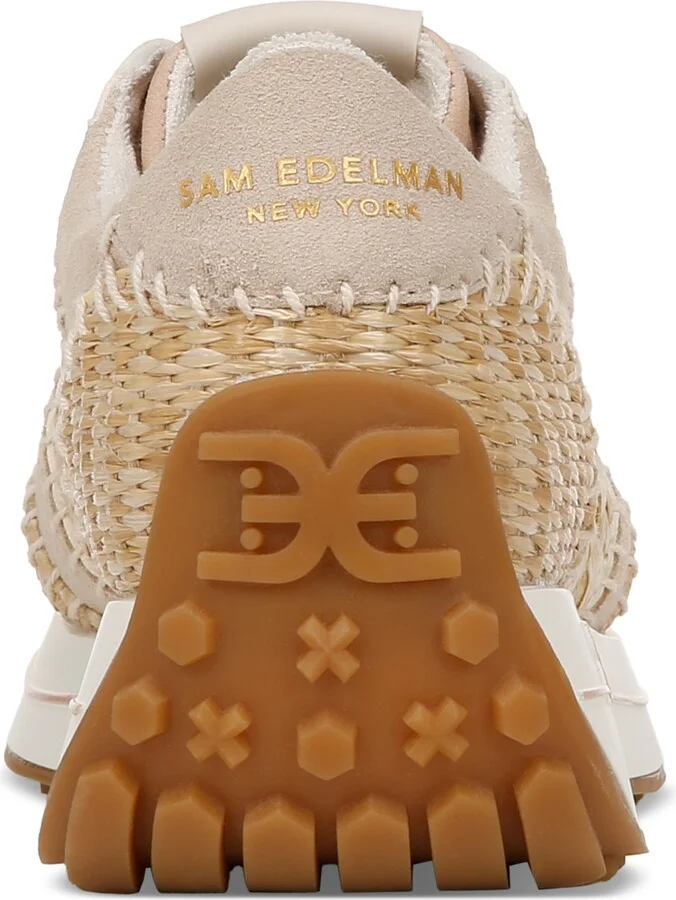 Sam Edelman Women's Jianna Raffia Lace-Up Trainer Sneakers - Warm Sand/Dark Natural - Image 3