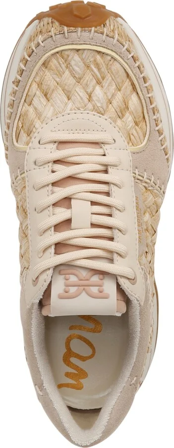 Sam Edelman Women's Jianna Raffia Lace-Up Trainer Sneakers - Warm Sand/Dark Natural - Image 4