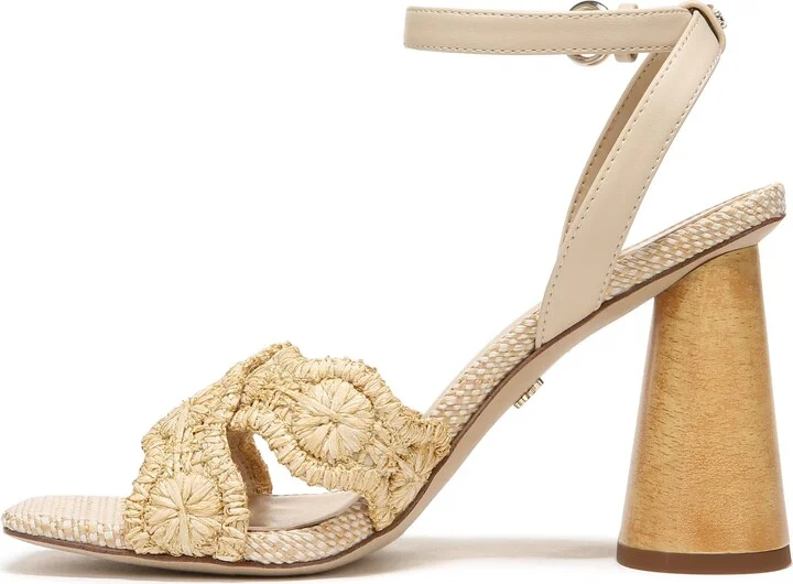 Sam Edelman Women's Kacie Heeled Sandal Natural/Summer Sand 10.5 Medium