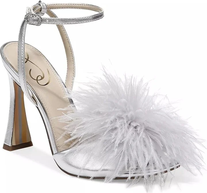 Sam Edelman Women's Leon Heeled Sandal Silver 6 Medium
