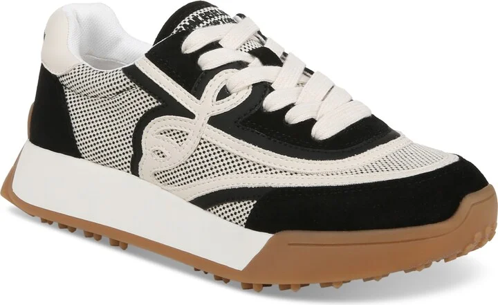 Sam Edelman Women's Luna Lace-Up Sneakers - Black/custard