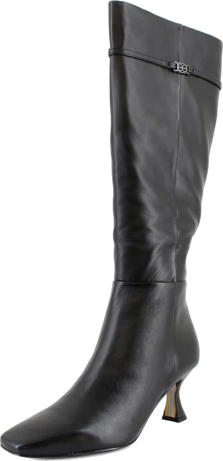 Black Leather Wide Calf