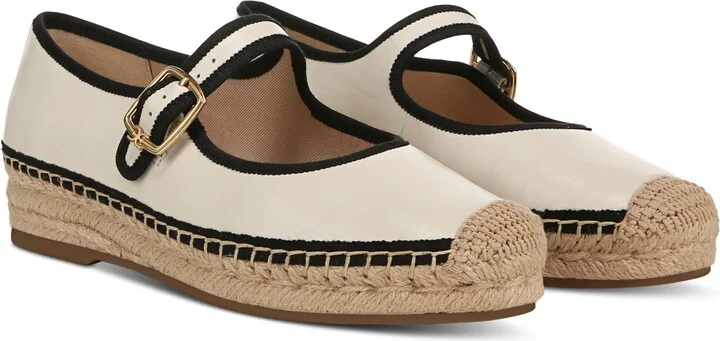 Sam Edelman Women's Mackie Mary Jane Espadrille Flats - Modern Ivory, Black