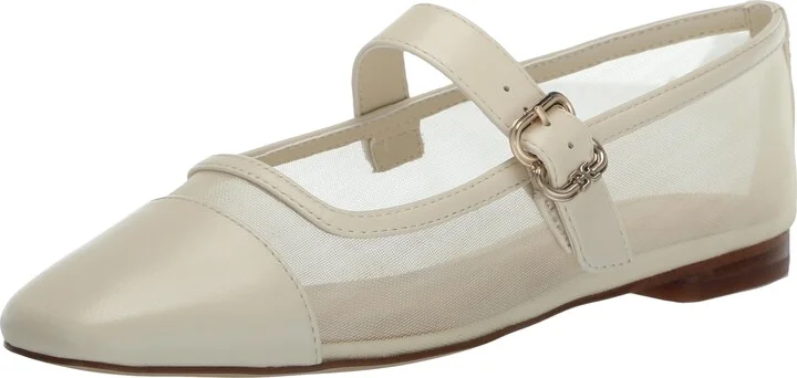 Sam Edelman Women's Miranda Mary Jane Flat Modern Ivory 5 Medium