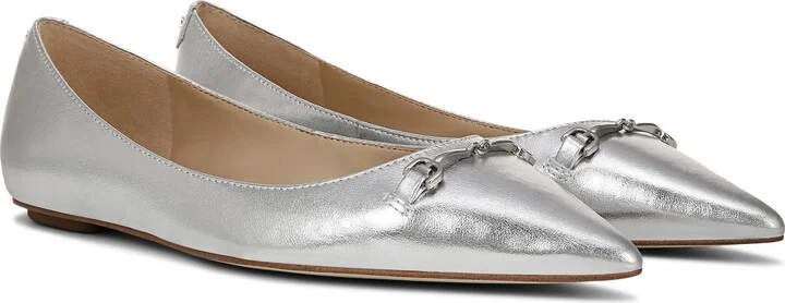 Sam Edelman Women's Nori Ballet Flat Silver 9.5 Medium