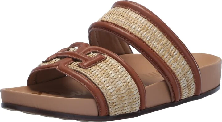 Sam Edelman Women's Rowan Slide Sandal Dark Natural/Rich Cognac 9.5 Medium