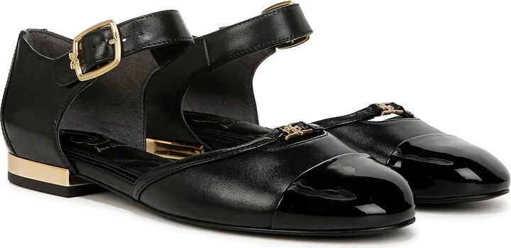 Sam Edelman Women's Rylie Mary Jane Flat Black Leather 8.5 Medium