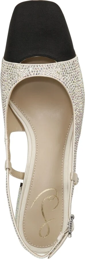 Sam Edelman Women's Tarra Glitz Slip-On Slingback Pumps - Black/Ivory - Image 4