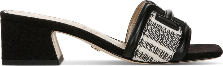 Sam Edelman Women's Waylon Block-Heel Slide Sandals - Black, Natural - Image 2