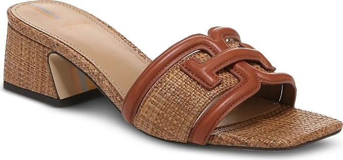 Sam Edelman Women's Waylon Square Toe Logo Block Heel Sandals
