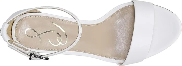 Sam Edelman Yaro Ankle Strap Sandal Heel Women's Dress Sandals Bright White Dress Nappa Leather : 10 M - Image 3