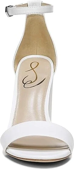 Sam Edelman Yaro Ankle Strap Sandal Heel Women's Dress Sandals Bright White Dress Nappa Leather : 10 M - Image 6