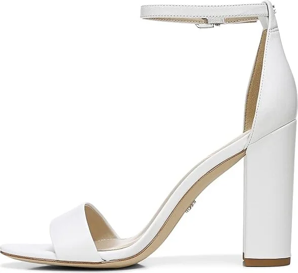 Sam Edelman Yaro Ankle Strap Sandal Heel Women's Dress Sandals Bright White Dress Nappa Leather : 10 M - Image 7
