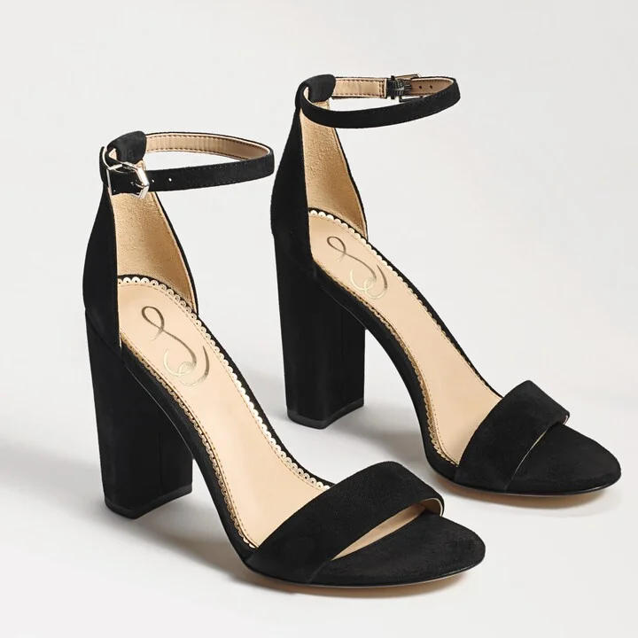 Sam Edelman Yaro Block Heel Sandal Black Suede