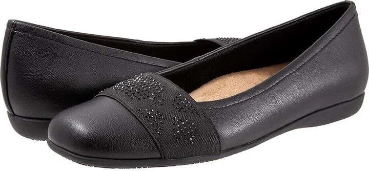 Samantha Ballet Flat Womens 10.5 Black Square-Toe Slip On Shoes ZPO2333