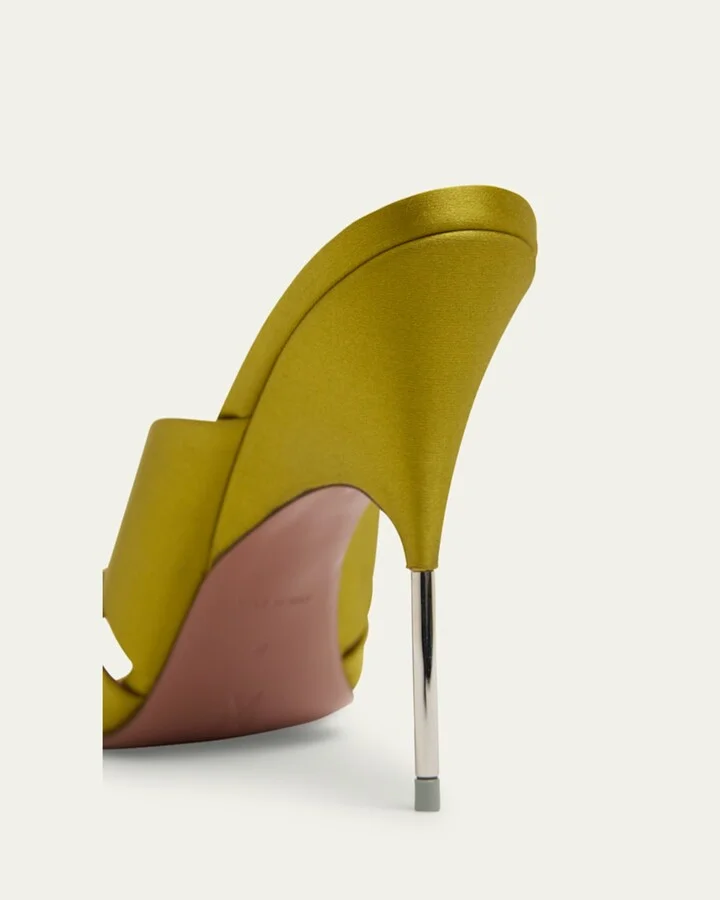 Samantha Crisscross Satin Metal-Heel Sandals - Image 2
