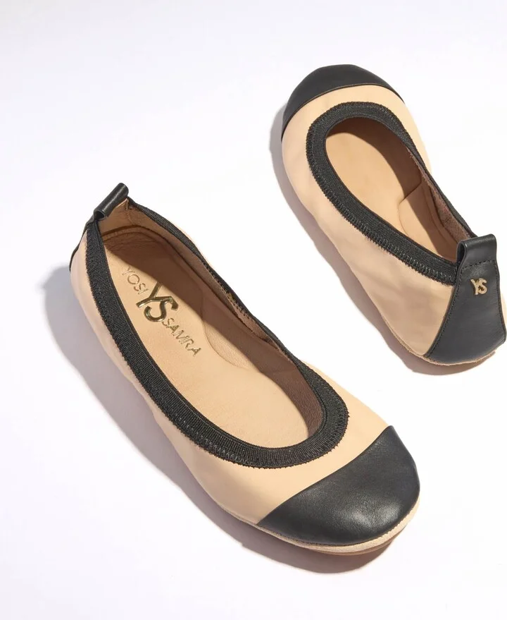 Samantha Foldable Ballet Flat in Nude Leather