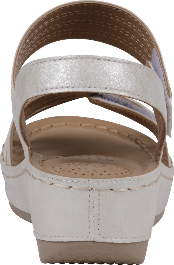 Samar Snakeskin Embossed Hook & Loop Wedge Sandal - Image 2