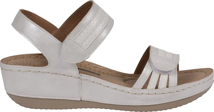 Samar Snakeskin Embossed Hook & Loop Wedge Sandal - Image 3
