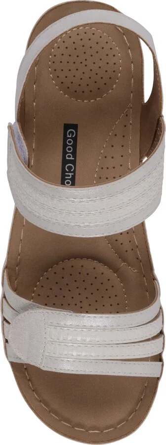 Samar Snakeskin Embossed Hook & Loop Wedge Sandal - Image 4