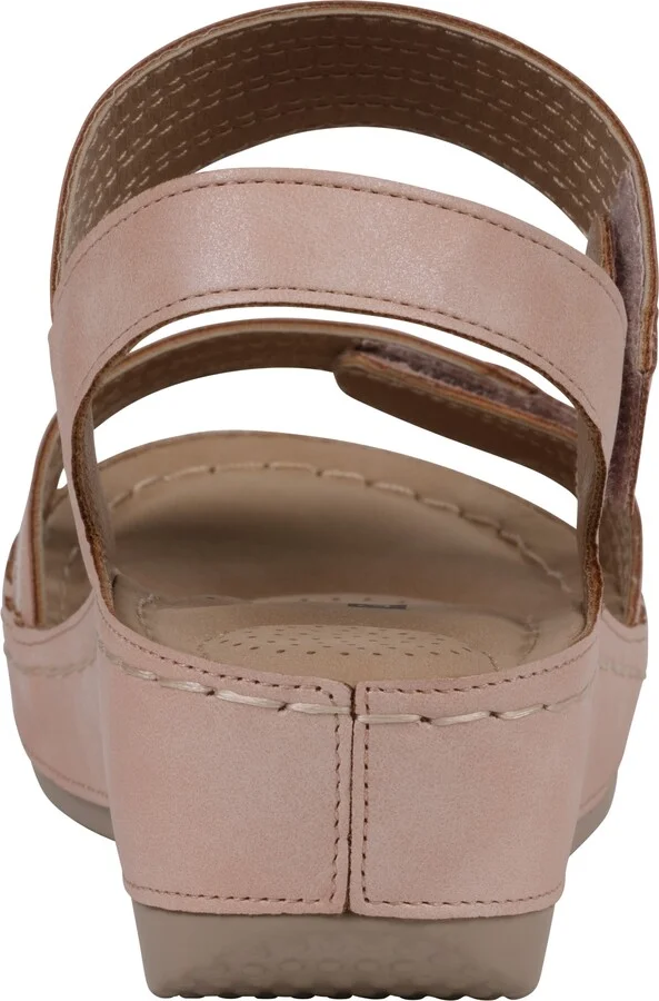 Samar Snakeskin Embossed Hook & Loop Wedge Sandal - Image 7