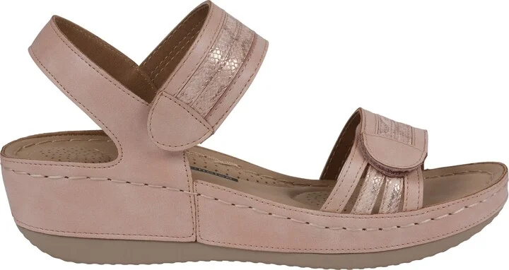 Samar Snakeskin Embossed Hook & Loop Wedge Sandal - Image 8
