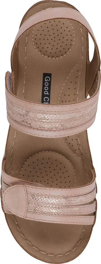 Samar Snakeskin Embossed Hook & Loop Wedge Sandal - Image 9