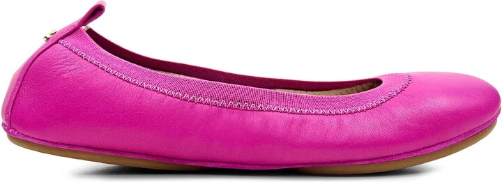 Samara Foldable Ballet Flat in Hibiscus Leather
