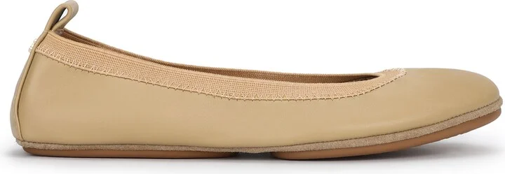 Samara Foldable Ballet Flat in Latte Leather