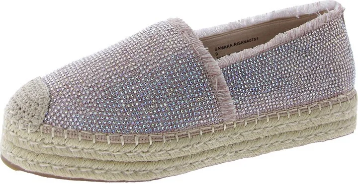 Samara Womens Rhinestone Slip On Espadrilles