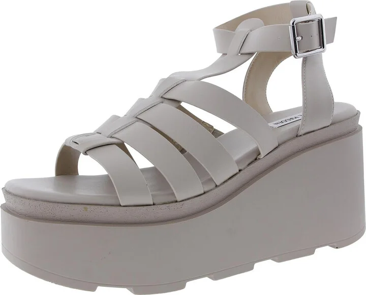 Same Womens Woven Faux Leather Platform Sandals