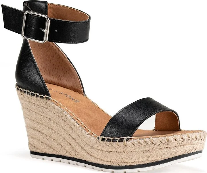 Sammi Womens Covered Wedge Ankle Strap Espadrilles