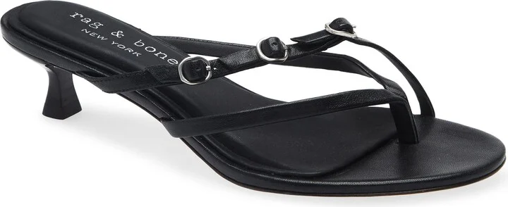Sammie Buckle Kitten Heel Slide Sandal