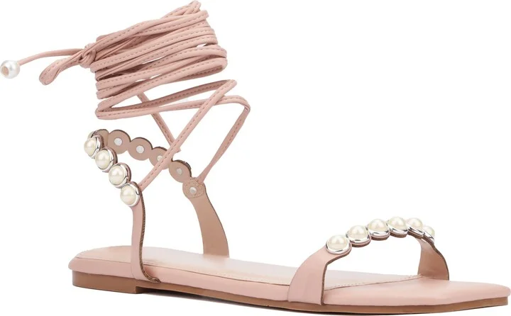 Sammie Imitation Pearl Sandal - Wide Width