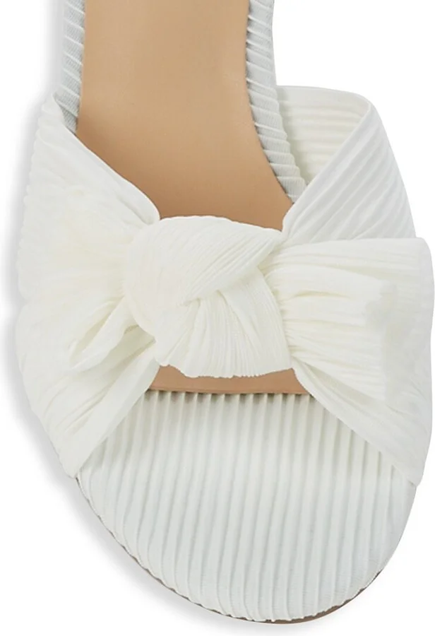 Sammy Pleated Kitten Heel Sandals - Image 5