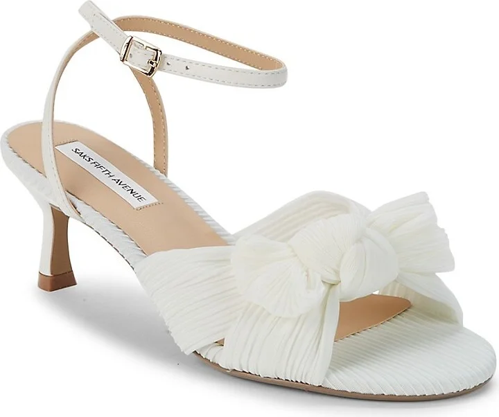 Sammy Pleated Kitten Heel Sandals - Image 2