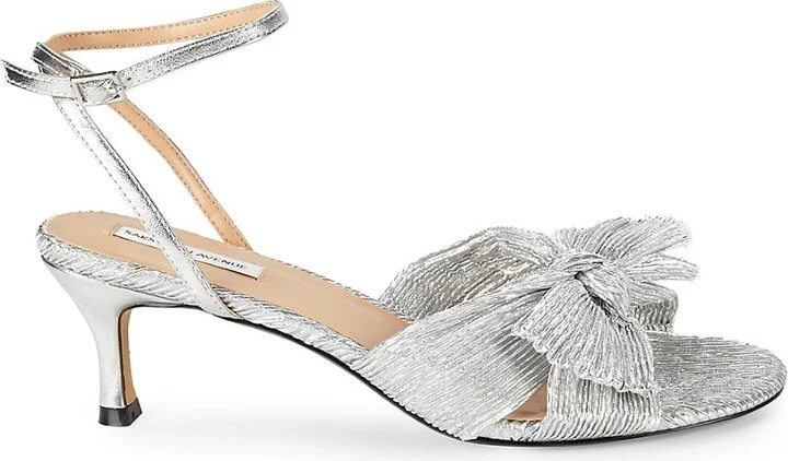 Sammy Pleated Kitten Heel Sandals