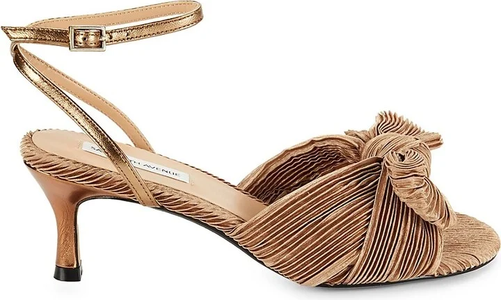 Sammy Pleated Kitten Heel Sandals