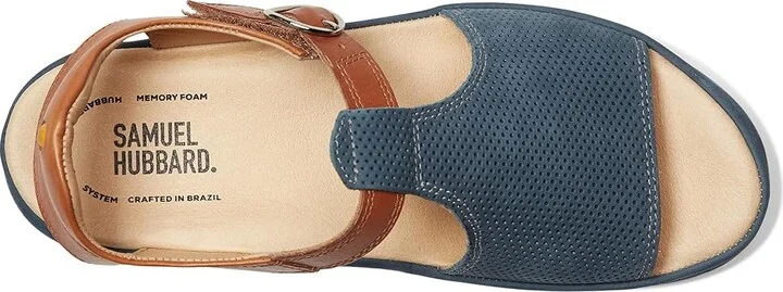 Samuel Hubbard Portola T-Strap Women's Sandals Blue Nubuck : 6.5 B - Medium - Image 2
