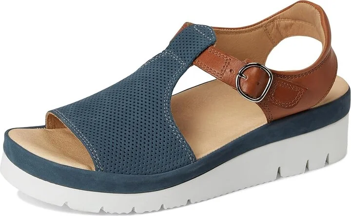 Samuel Hubbard Portola T-Strap Women's Sandals Blue Nubuck : 6.5 B - Medium - Image 5