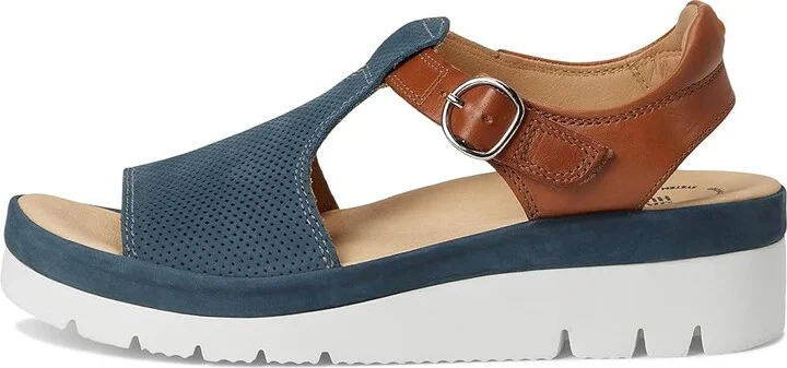 Samuel Hubbard Portola T-Strap Women's Sandals Blue Nubuck : 6.5 B - Medium - Image 6
