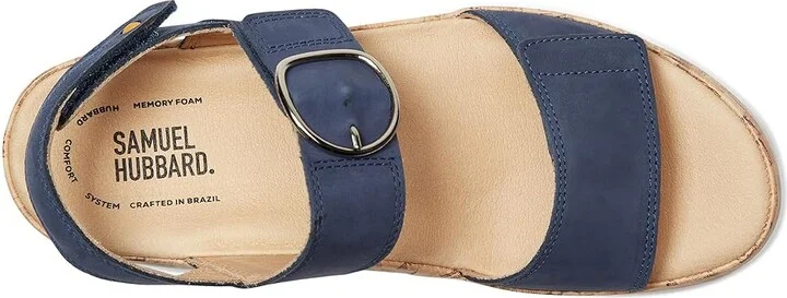 Samuel Hubbard Portola Two-Strap Women's Sandals Blue Nubuck : 8.5 C - Wide, Leather - Image 2