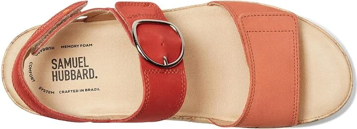 Samuel Hubbard Portola Two-Strap Women's Sandals Coral Nubuck : 5.5 B - Medium, Leather - Image 2