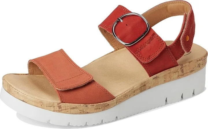Samuel Hubbard Portola Two-Strap Women's Sandals Coral Nubuck : 5.5 B - Medium, Leather - Image 5